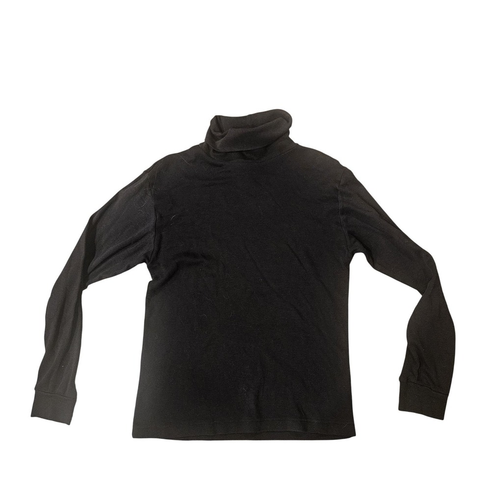 Karen Scott Shirt Womens Small Black Long Sleeve Turtleneck Jersey Basic Top